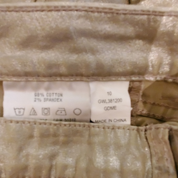 Joe's Jeans Sz10 Girls Metallic Gold Skinny Denim - Picture 5 of 5